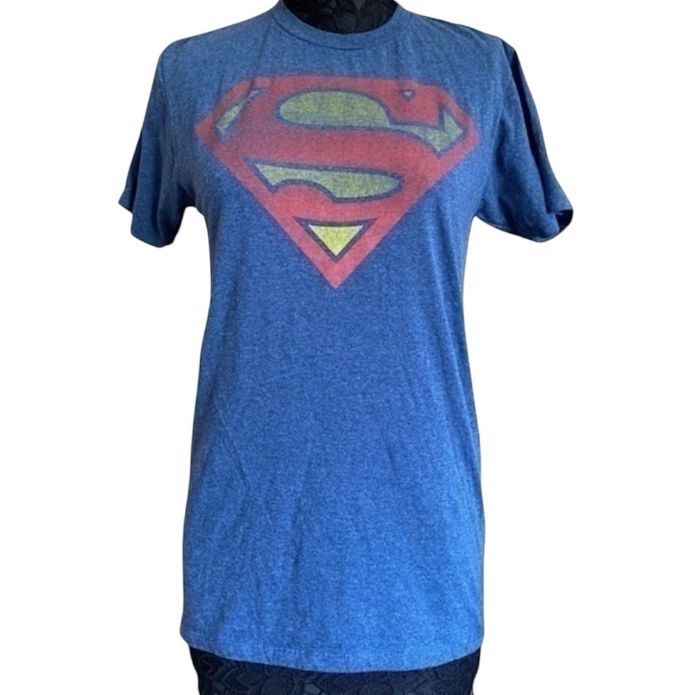 DC Comics Superman Blue Cotton Short Sleeve Tee Shirt Size Small NWOT